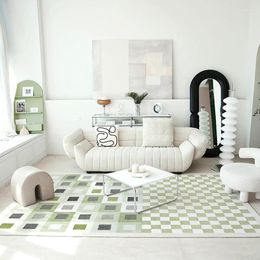 Tapijten retro groene woonkamer tapijt Huis Marokkaans dambord salontafel kleed slaapkamer slaapkamer bed tapijten mantaal mantaal decoratieve mat