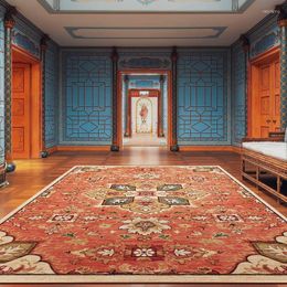 Tapijten retro traditionele Chinese stijl grote decoratieve woonkamer bank tapijten slaapkamer cloakroom polyester huishoudelijke vloermatten