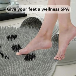 Tapis rinçable épurateur de pied poils en Silicone souple forme tapis exfoliant pieds endoloris apaisant élimination de la peau morte