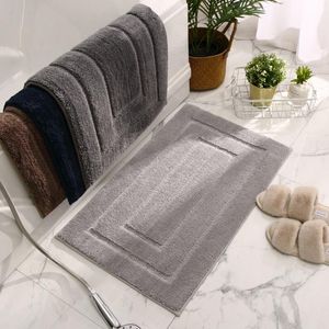 Tapis de porte de chambre épais, absorbant, pour salle de bain, toilettes, antidérapant, pour la maison, couleur unie, doux