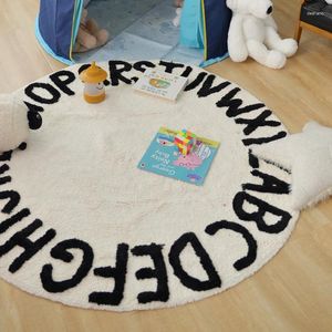 Tapijten Rond Alfabet Tapijt Katoenen Mat Pluizig Speeltent Tapijten Met Letters Kinderspellen Tapijt Baby Speelkamer Decoratie Pography