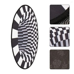 Carpets Round Area Tapis Illusion Carpet Home Ground Visual Visual Non-Skid Decor Mat Floor Enfant