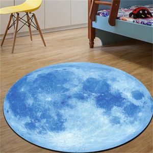 Tapijten rond tapijt 3d print Earth Planet Soft Anti-Slip Tapjes Computerstoel Mat Vloer voor kinderkamer Home Decor Supplies