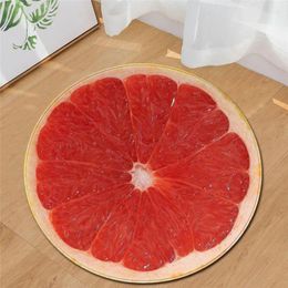 Tapijten rond tapijt fruit afdrukken watermeloen vloermat voor kinderkamer decor zachte antislip tapijten computer stoel vloekleed #15