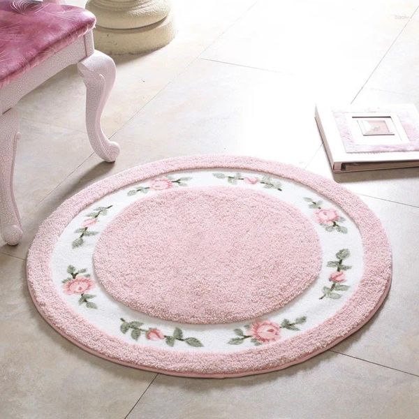 Tapis rond tapis tapis tapis moderne salon chambre tapis anti-dérapant sol lavable doux salle de bain maison textile