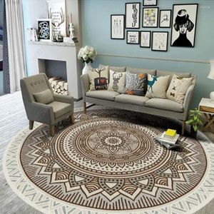 Alfombras redondas, alfombra circular persa, área de Patio exterior, impermeable, lujosa, lavable, alfombras grandes, decoración para pasillo y habitación