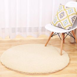 Tapis rond tapis doux en peluche pour enfants de la chambre chaise d'ordinateur de chaise de sol pure couleurs pure alfombra redonda