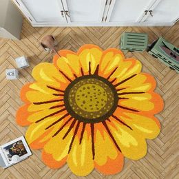 Tapis rond chrysanthemum tapis en peluche pour le salon chambre décor de la maison