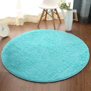 Alfombras redondas alfombras esponjes de color sólido alfombras dormitorio alfombras de la cama nórdica mesa de café alfombra del piso del hogar alfombra antideslizante