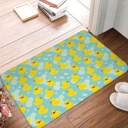 Tapijten Rubberen Duck Bad Mat Baby Shower Yellow Bathtime Doormat Flanel Tapijt Outdoor Tapijt Home Decoratie