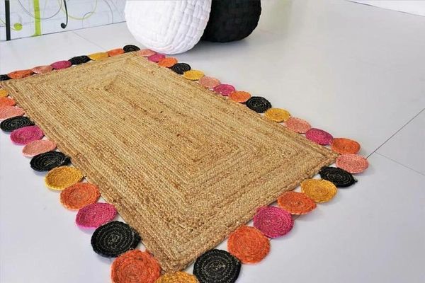 Alfombras alfombras alfombras de área de yute natural decoración del hogar alfombra 3x5 pies de telar manual estera de piso trenzado