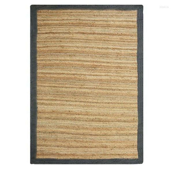 Alfombras alfombra ye de yute natural alfombra trenzada alfombras de corredores de aspecto rústico moderno para decoración de la sala de estar de dormitorio