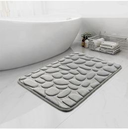 Tapijten tapijten niet-slip absorberen badkamermat doucheruimte badkuip zijkant geplaveide reliëf tapijt geheugenschuim kussen huizendecor 40 60/50 80 cm