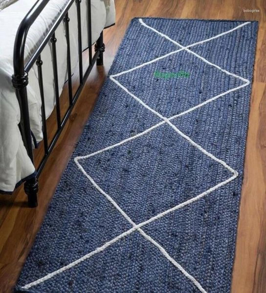 Alfombras alfombras y yute natural mirada rústica hecha a mano tren trenzada alfombra de alfombra de alfombra para dormitorio
