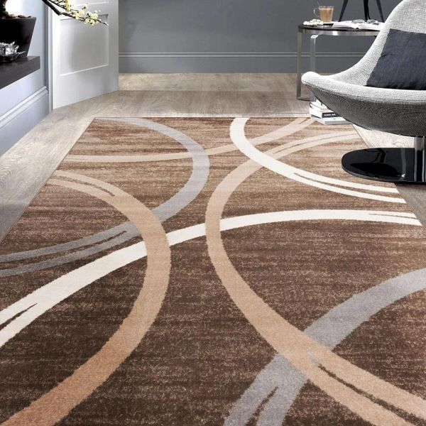 Carpets Rugshop Modern Wavy Circles Design Area Rapier 5 '3 