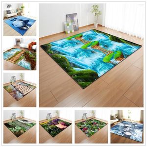 Tapis rural paysage 3d pour le salon des tapis ￠ la maison textile de flanelle douce enfants nattes de bonneas