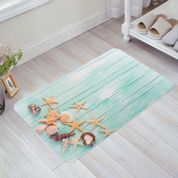 Carpets coquille étoiles de mer en bois panneau de cuisine d'été de cuisine de sol de salon décor de salon du couloir du couloir d'entrée