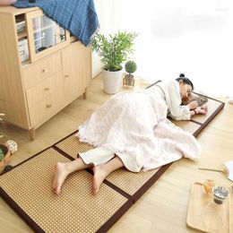 Tapis brillant tapis pliant épais épais japonais tatami rattan somnifère tampon d'été d'été