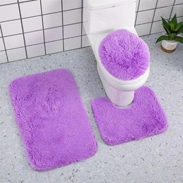 Tapis de douche baignoire tapis en peluche de salle de bain luxueuse de tapis doux trio absorbant pour le séchage rapide sans glissement
