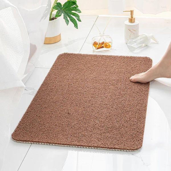 Alfombras Alfombra de ducha Bañera Baño antideslizante con drenaje Secado rápido PVC Loofah Bathmat para baño de bañera