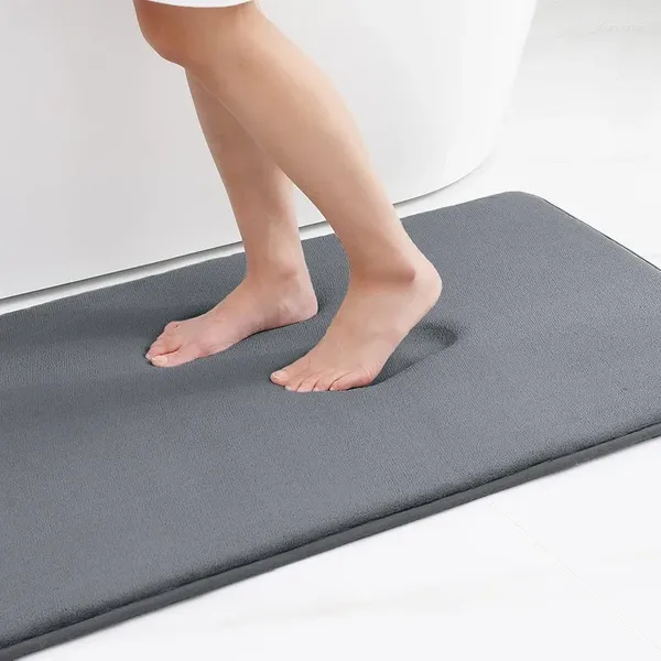 Alfombras de silicona bañera de baño sin deslizamiento alfombra de baño de baño de baño alfombra alfombra de pie suave piso de piedra súper absorbente seca rápida