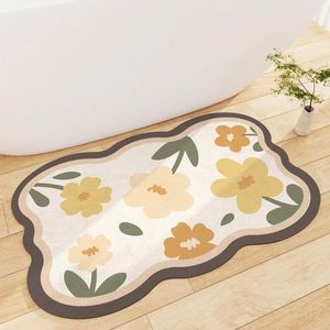 Tapijten eenvoudige badkamer slaapkamer deur absorberend niet-slip tapijt vloermat ingang speciaal gevormd snel drogende huishouden tapijt