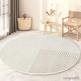 Tapijten Eenvoudig Tapijt Nordic Geometrische Lijnen Ronde Mat Comfortabel Antislip voor Slaapkamer Woonkamer Studeerkamer Wasruimte Vloermat Room Decor R230720