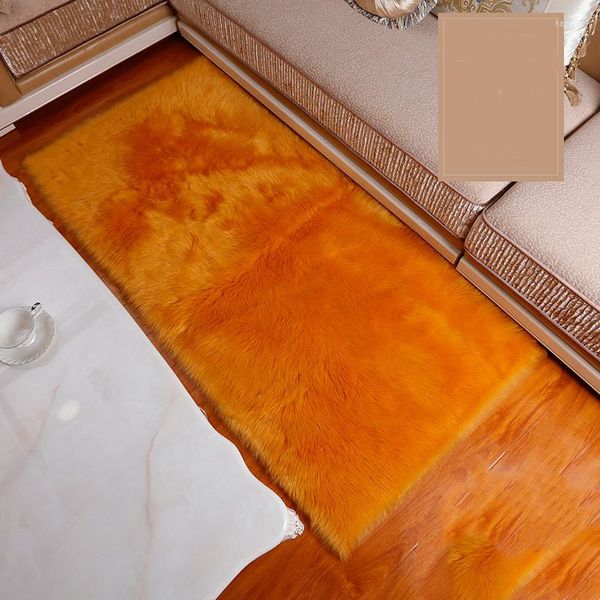 Alfombras Alfombra de lana de imitación simple Dormitorio Manta de piel Mesita de noche Sala de estar Sofá Cojín Felpa Ventana de bahía Alfombra personalizada