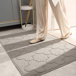 Tapis Tapis de porte à motif simple Tapis de sol anti-poussière anti-poussière pour la maison Tapis de sol de couleur unie