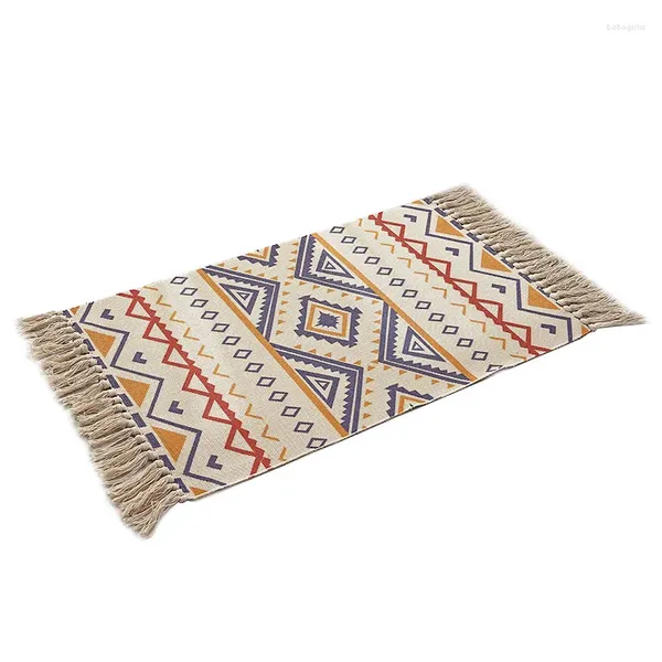 Carpets Skin Friendly Cotton Linen Beord Door Mat à couverture Couverture Tapis salon Tapis 60 180cm