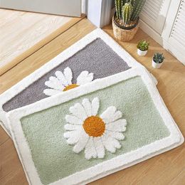 Tapijten kleine madeliefje niet-slip deur mat imitatie kasjmier vloer ingangmatten badkamer tapijt toilet absorberende zachte tapijten decor tapijtcarpets