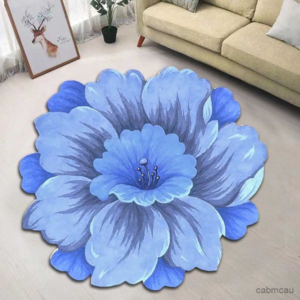 Tapis petits tapis en forme de fleur tapis de sol Lotus pour salon canapé table tapis salle de bain absorbant l'eau tapis antidérapants
