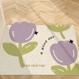 Tapijten kleine verse plantenbloem onregelmatige zijden ringdeur mat tapijt