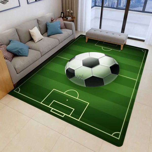 Alfombras Alfombra con patrón de campo de fútbol para sala de estar Decoración del hogar Mesa de comedor Alfombra de área grande Juego para niños Alfombra antideslizante para el piso del dormitorio