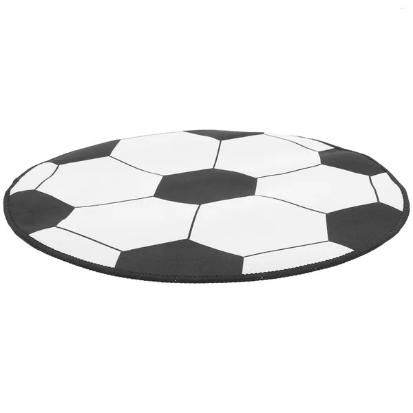 Carpets Soccer tapis rond Round Football Zone Circle Black White Check Rugs Chaise de plancher Mat 60cm Poussinets de coussin non glisse