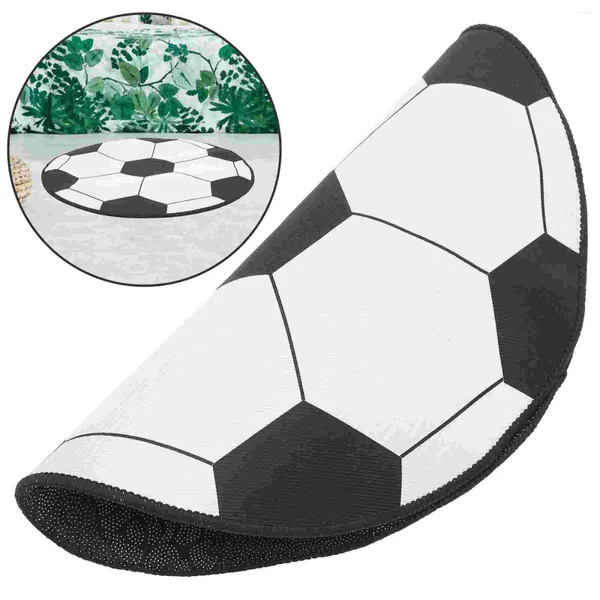 Carpets Soccer tapis rond Round Football Zone Circle Black White Check Tapis Planche de sol Tapé de sol Mat 60cm Coussin non glisse