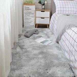 Tapis Tapis doux pour chambre à coucher moelleux antidérapant cravate teint peluche Shaggy peluche Shaggy chevet tapis salon tapis 230923