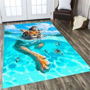 Tapis doux chambre tapis 3d tigre maison salle de bain et cuisine tapis Animal maison décoration salon tapis porte d'entrée tapis tapis