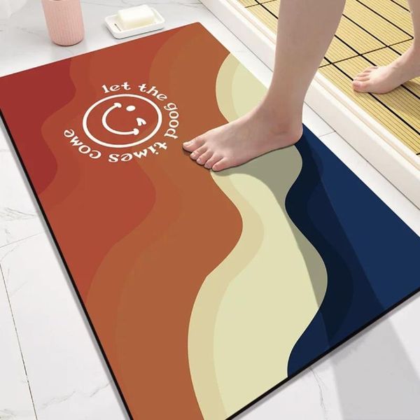 Tapis Tapis de sol doux Salle de bain Toilette Entrée Absorbant l'eau et tapis de pied antidérapant