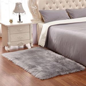 Alfombras suaves y esponjosas de piel sintética para dormitorio, sala de estar, alfombras Extra cómodas y difusas, alfombra lavable de felpa, cama, decoración del hogar 196W