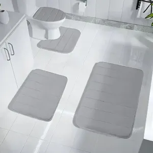 Carpets Soft Microfiber Bath Tapis Memory Foam Bathroom tapis Luxurious Set Mats pour le confort