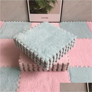 Tapijten Zacht P Kindermat Babyspeelgoed Eva Foam Puzzeltapijt Warme speelmat voor woonkamer Balkon Roze Splitsbaar 30,1 cm Drop Deliv Dhyew