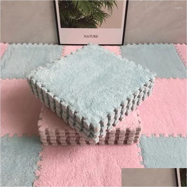 Alfombras Soft P Estera para niños Juguetes para bebés Eva Espuma Puzzle Alfombra Cálido Playmat para sala de estar Balcón Rosa Empalme 30 1 cm Gota Deliv Dhyew