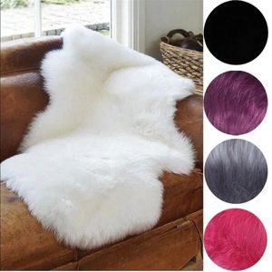 Tapis doux en peluche tapis en peau de mouton pour chambre à coucher fausse laine tapis lavable chevet canapé coussin chaud fourrure salon antidérapant 231010