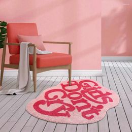 Carpets Softs tufted irrégulier rose tapis lettres filles ne pleure pas le salon décor de chambre à coucher tapis moelleux