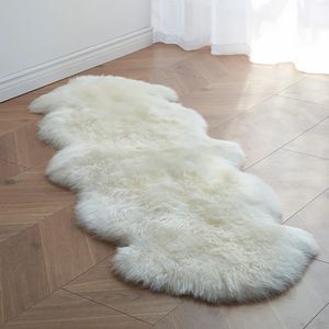 Tapis doux blanc fausse fourrure tapis enfants salon chambre Shaggy chaise de sol tapis décoration de la maison en peau de mouton en peluche tapis de chevet 231207