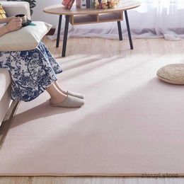 Tapijten effen kleur koraal fleece tapijt voor moderne woonkamer theetafel vloerkleed grijze kinderen slaapkamer spelen kruipende mat niet-slip geluiddicht