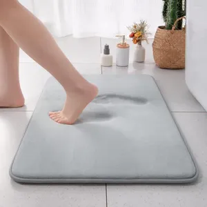 Tapis de salle de bain à mémoire de couleur solide tapis de salle de bain mous