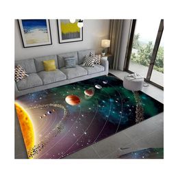 Tapis Espace Univers Planète 3D Tapis De Sol Salon Grande Taille Flanelle Doux Tapis De Chambre Pour Enfants Garçons Tapis De Toilette Paillasson 2 Dhddo