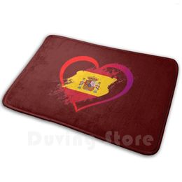 Tapis espagnol coeur doux antidérapant tapis tapis tapis coussin espagne drapeau drapeaux patriotisme patriotique motif joli amour